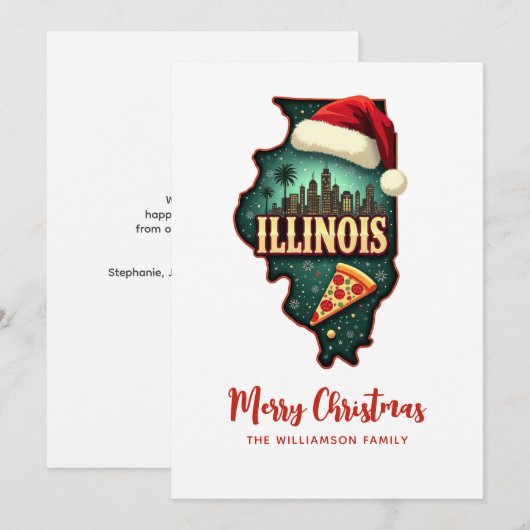 Illinois Staat Map Feiertagskarte (Vorne/Hinten)