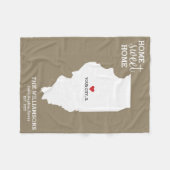 Illinois Staat Map Individuelle Name, Stadt, Datum Fleecedecke (Vorderseite (Horizontal))