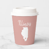 Illinois Staat Map Liebe Zuhause Pappbecher (Rückseite)