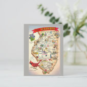 Illinois Staat Map Postkarte (Stehend Vorderseite)