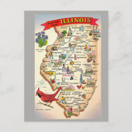 Illinois Staat Map Postkarte
