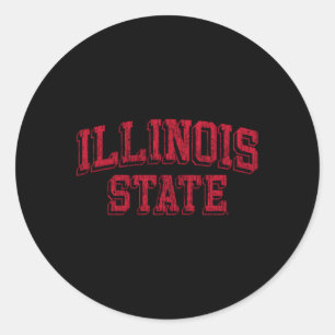 Illinois Staat Redbirds Arc Block Runder Aufkleber