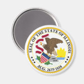 Illinois Staat Siegel Emblem Magnet (Vorderseite/Rückseite)