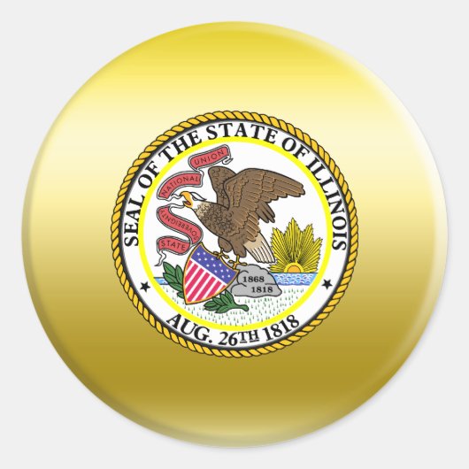 Illinois Staat Siegel Runder Aufkleber (Vorderseite)