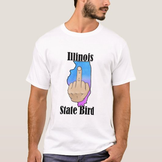 Illinois Staat Vogel T - Shirt Mittelfinger (Vorderseite)