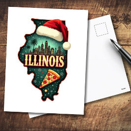 Illinois Staat Weihnachtsfeiertag Postkarte