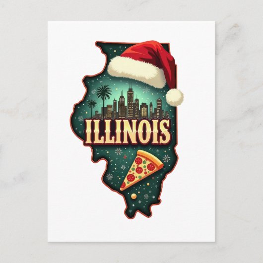 Illinois Staat Weihnachtsfeiertag Postkarte (Vorderseite)