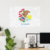 Illinois Staatliche Fahne Poster (Heimbüro)