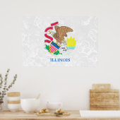 Illinois Staatliche Fahne Poster (Küche)