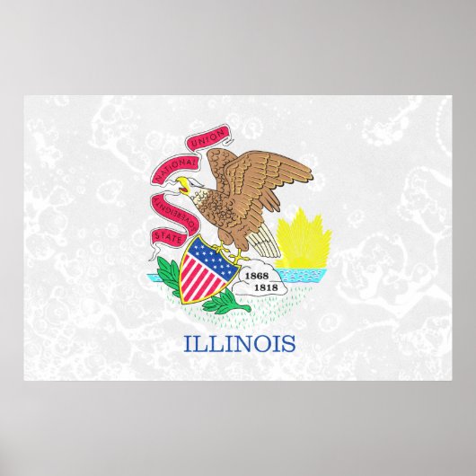 Illinois Staatliche Fahne Poster (Vorne)