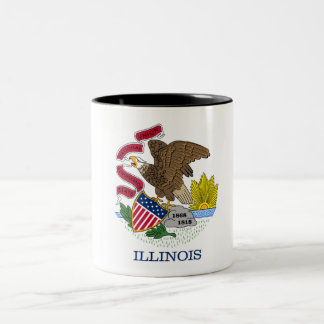 Illinois-Staats-Flagge Zwei-Ton Kaffee-Tasse Zweifarbige Tasse