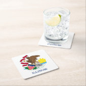 Illinois-Staats-Flaggen-Entwurf Rechteckiger Pappuntersetzer (Vor Ort)