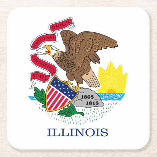 Illinois-Staats-Flaggen-Entwurf Rechteckiger Pappuntersetzer (Vorderseite)