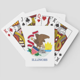 Illinois-Staats-Flaggen-Entwurf Spielkarten