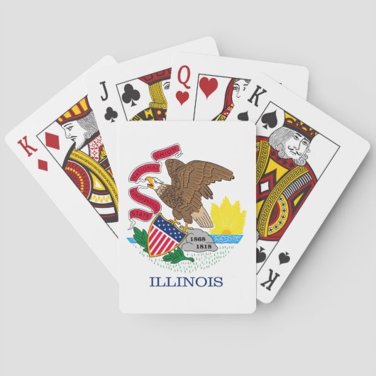 Illinois-Staats-Flaggen-Entwurf Spielkarten (Rückseite)