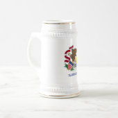 Illinois Staatsflagge Bierglas (Vorderseite Links)