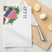 Illinois Staatsflagge Geschirrtuch (Viertel Falte)