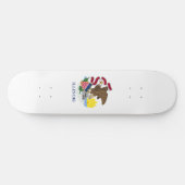 Illinois Staatsflagge Skateboard (Horizontal)