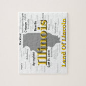 Illinois Staatsstolz Map Silhouette Puzzle (Vertikal)