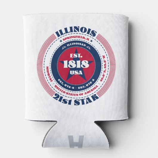 Illinois Staatsstolz Monogram Cooler Dosenkühler (Rückseite)