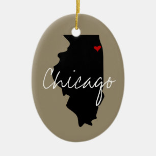 Illinois-Stadt Keramikornament