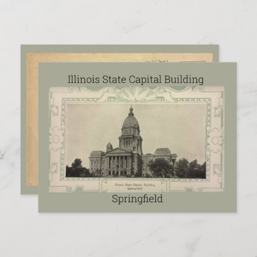 Illinois State Capital Building Postcard 1908 Postkarte (Vorne/Hinten)