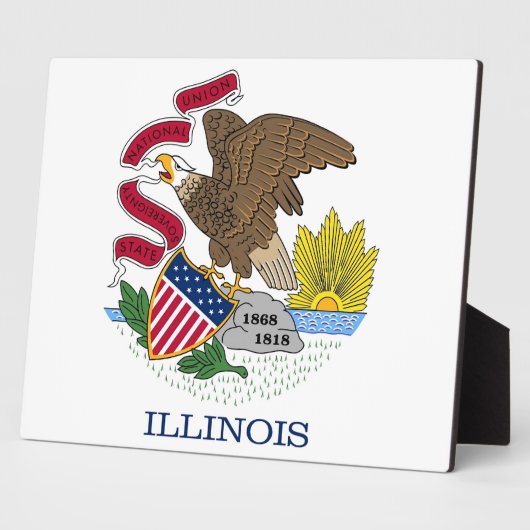 Illinois State Flag Fotoplatte (Seite)