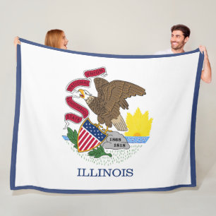 Illinois State Flag Print Patriota Fleecedecke