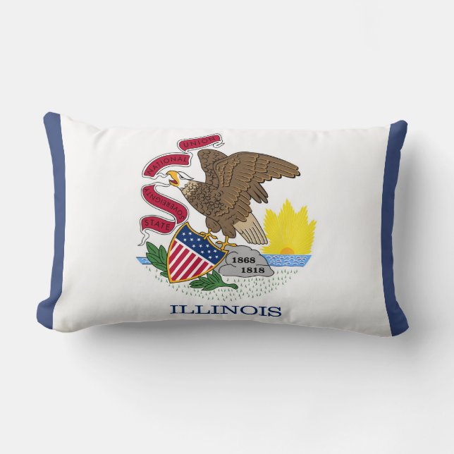 Illinois State Flag Print Patriotic Lendenkissen (Vorderseite)
