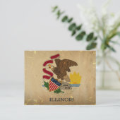 Illinois State Flag VINTAG.png Postkarte (Stehend Vorderseite)
