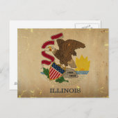 Illinois State Flag VINTAG.png Postkarte (Vorne/Hinten)