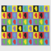 Illinois State Pride Pop Art Muster Geschenkpapier (Flach)