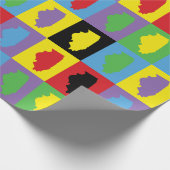 Illinois State Pride Pop Art Muster Geschenkpapier (Ecke)