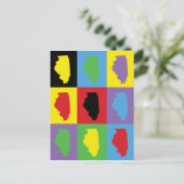 Illinois State Pride Pop-Art-Muster Postkarte (Stehend Vorderseite)