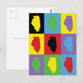 Illinois State Pride Pop-Art-Muster Postkarte (Vorne/Hinten)