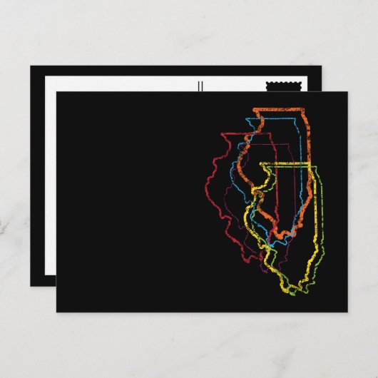 Illinois Stolz Postkarte (Vorne/Hinten)