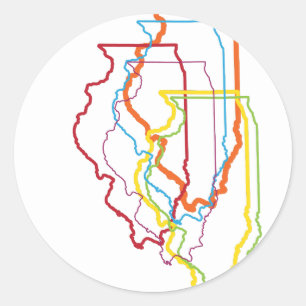 Illinois Stolz Runder Aufkleber