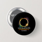 Illinois Total Solar Eclipse 8. April 2024 Button (Vorne & Hinten)