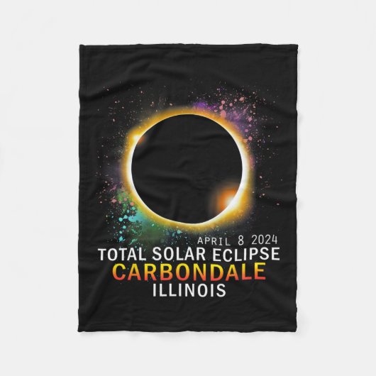 Illinois Total Solar Eclipse 8. April 2024 Fleecedecke (Vorderseite)