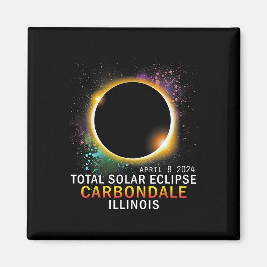 Illinois Total Solar Eclipse 8. April 2024 Magnet (Vorne)