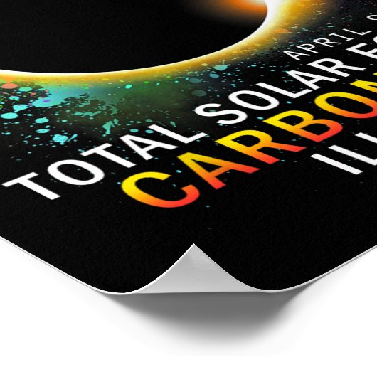 Illinois Total Solar Eclipse 8. April 2024 Poster (Ecke)