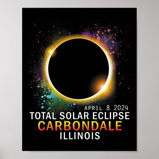 Illinois Total Solar Eclipse 8. April 2024 Poster (Vorne)