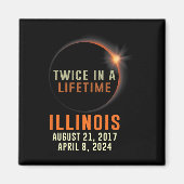 Illinois Total Solar Eclipse zweimal im Leben 2 Magnet (Vorne)
