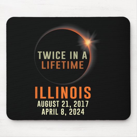 Illinois Total Solar Eclipse zweimal im Leben 2 Mousepad (Vorne)