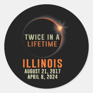 Illinois Total Solar Eclipse zweimal im Leben 2 Runder Aufkleber