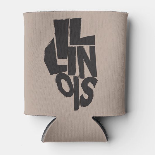 Illinois typografisches Design auf der Karte Kontu Dosenkühler (Vorderseite)
