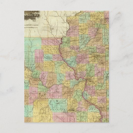 Illinois und Missouri Postkarte (Vorderseite)