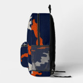 Illinois Urbana Orange Blue Tribal Camo  Bedruckter Rucksack (Rechts)