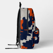Illinois Urbana Orange Blue Tribal Camo  Bedruckter Rucksack (Links)