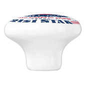 Illinois US Staat Red White Blue Typografy Keramikknauf (Seitenansicht)